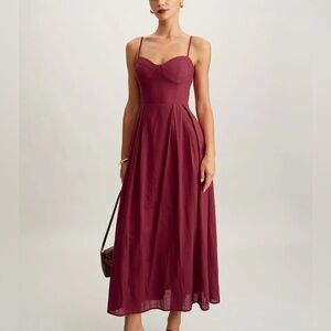Rihoas Red Sweetheart Neck Sleeveless Slip Maxi Dress